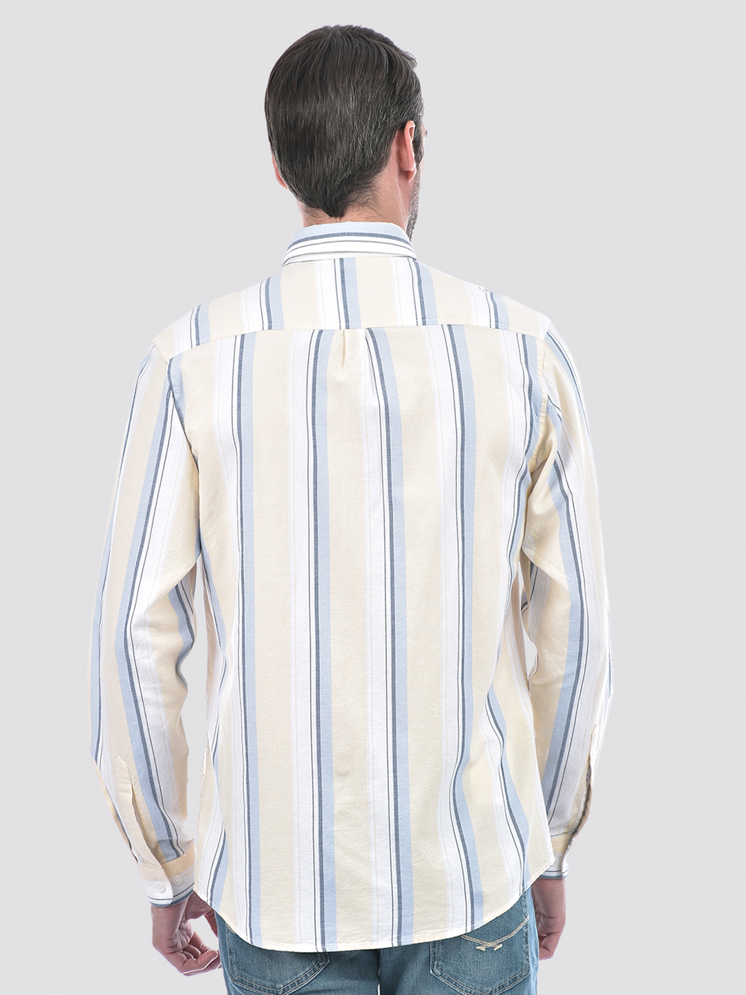Numero Uno Men Striped Yellow Shirt